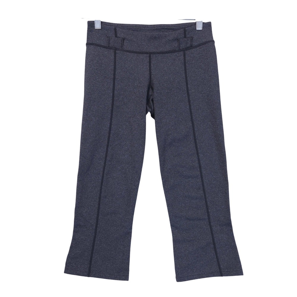 Lululemon Belt It Out Crop Leggings Pants‎ Sz 4 Grey Heathered Flare Athlesure
